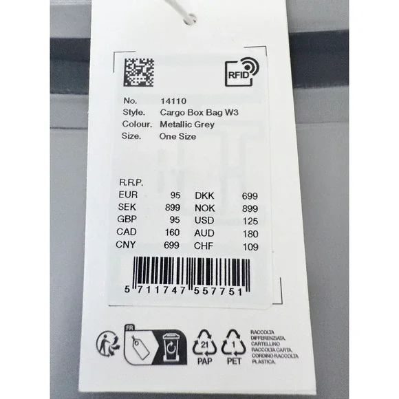 NWT Rains Cargo Box Bag in Metallic Gray  $135 - Picture 3 of 6